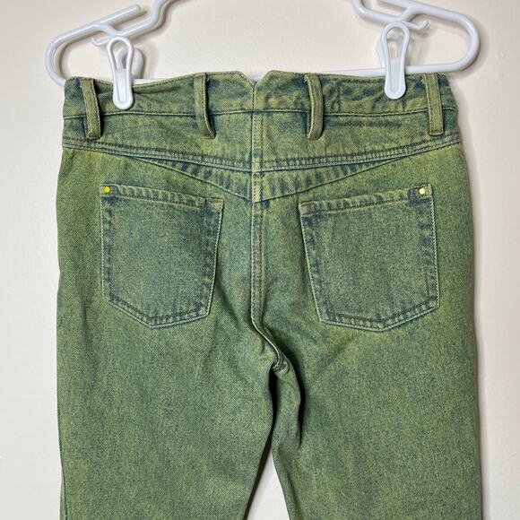 3.1 Phillip Lim Green Acid Wash Skinny Jeans Sz 2 High Waist Stretch Zip Hem - Picture 6 of 8